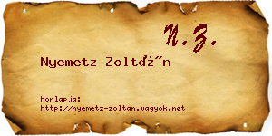 Nyemetz Zoltán névjegykártya